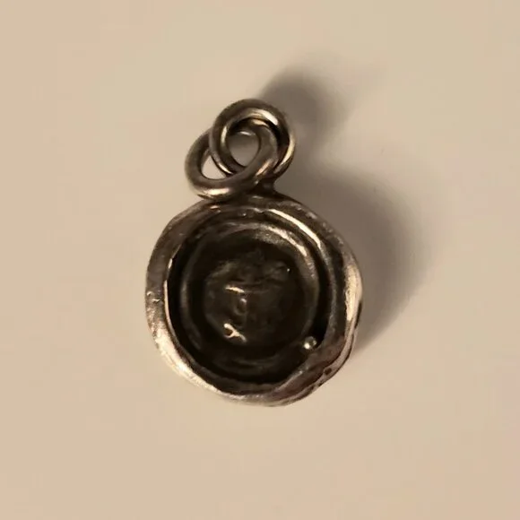 Retired Pyrrha Optimism 925 Sterling Silver Anchor Pendant Charm Talisman Disc - Picture 2 of 3